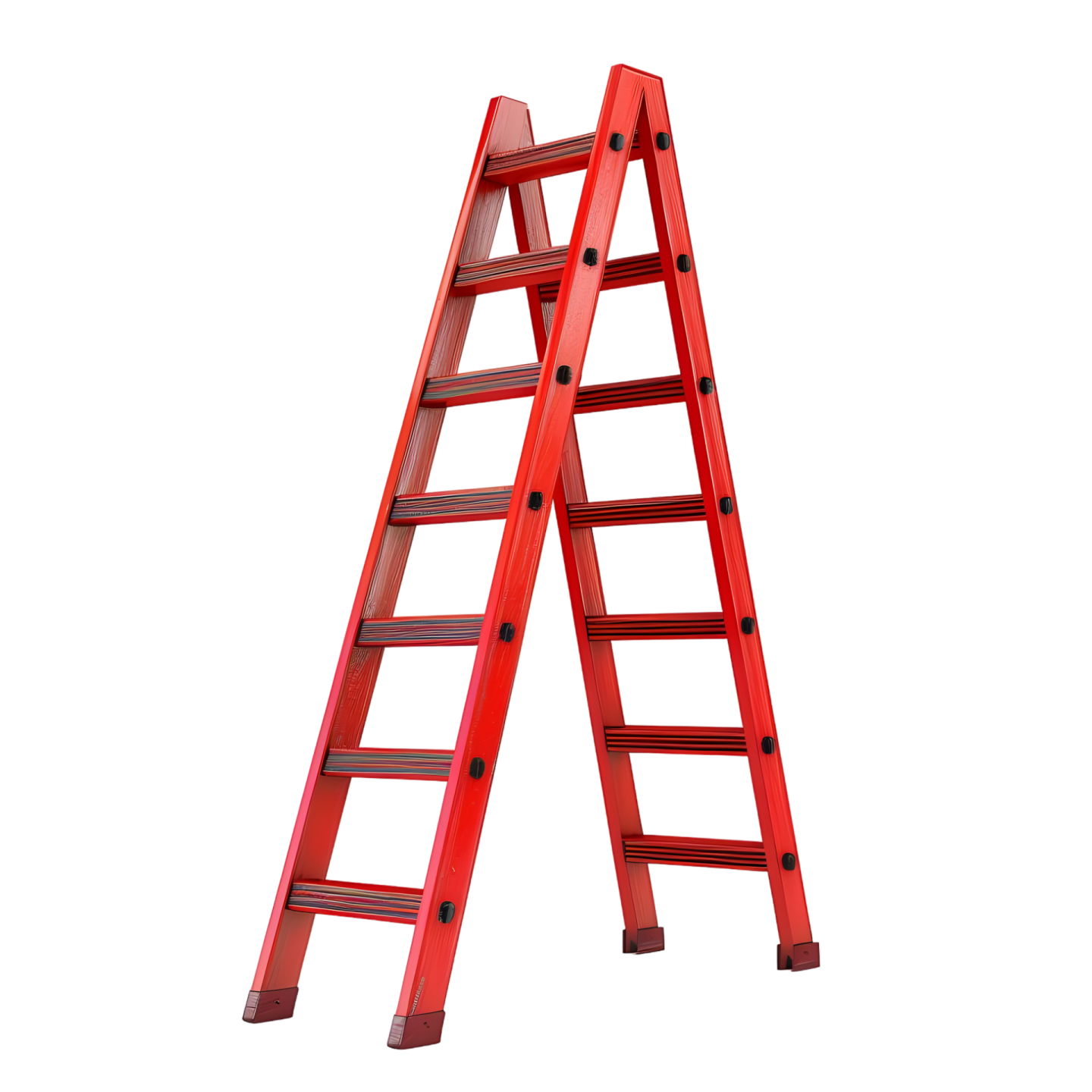 a red ladder on a white background