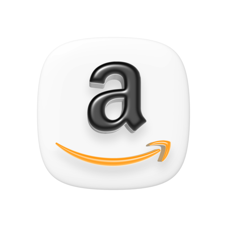 an amazon logo on a white background