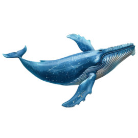 a blue whale swimming in the ocean