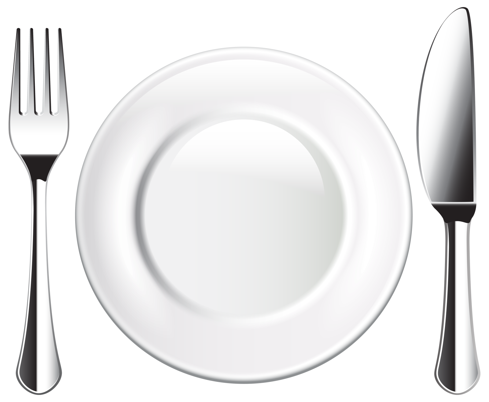 a white plate with silverware on it