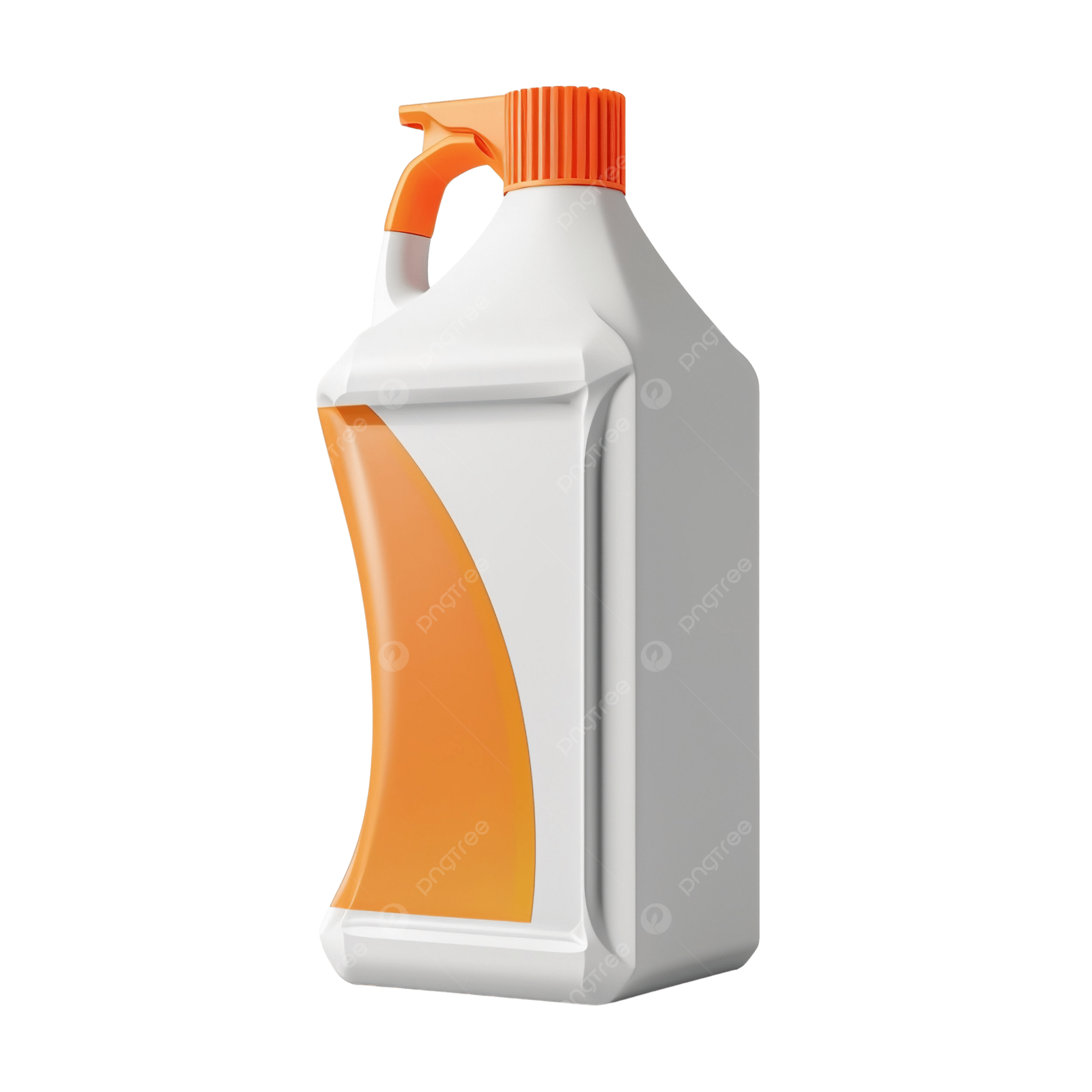 a white plastic bottle with an orange cap on the top