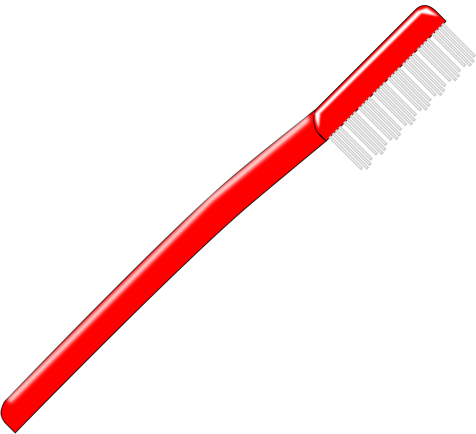 a red toothbrush on a white background