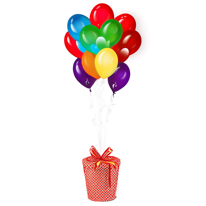 a bunch of balloons in a gift box