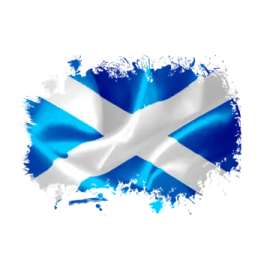 a scottish flag on a white background