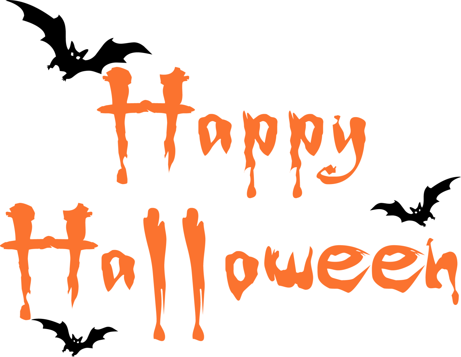 a black and orange happy halloween sign with bats