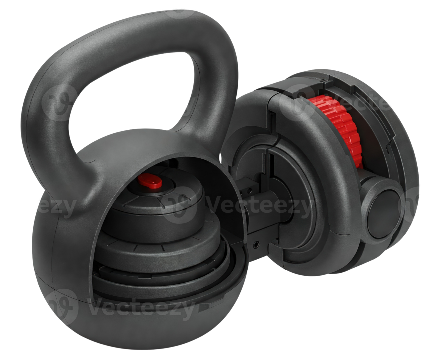 a pair of black kettles on white background