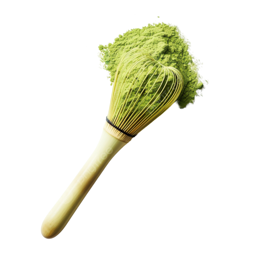 a whised matcha on a white background