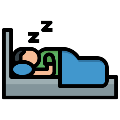 a person sleeping on a bed