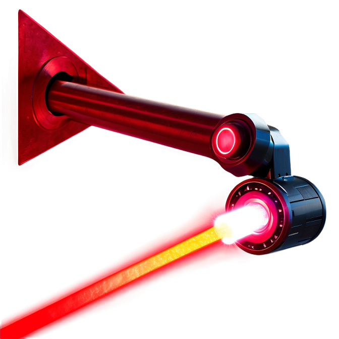 a red laser light that is on top of a white background
