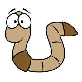 a worm with its eyes closed