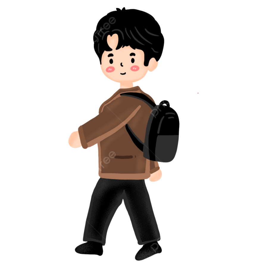 a boy with a backpack