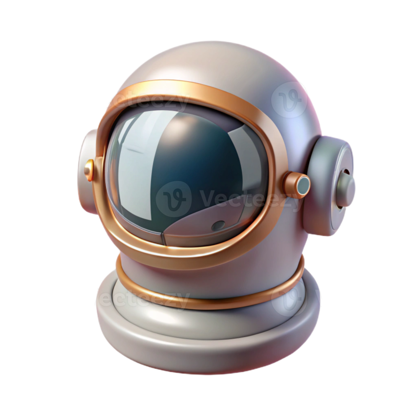 an astronaut's helmet with planets around it
