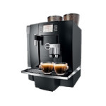 a black coffee machine on a white background