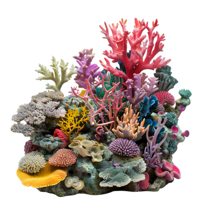 a coral reef with colorful corals and sponges