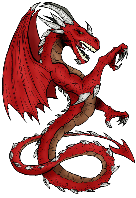 a red dragon with its mouth open