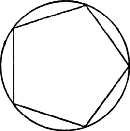 a drawing of a pentagon in black and white