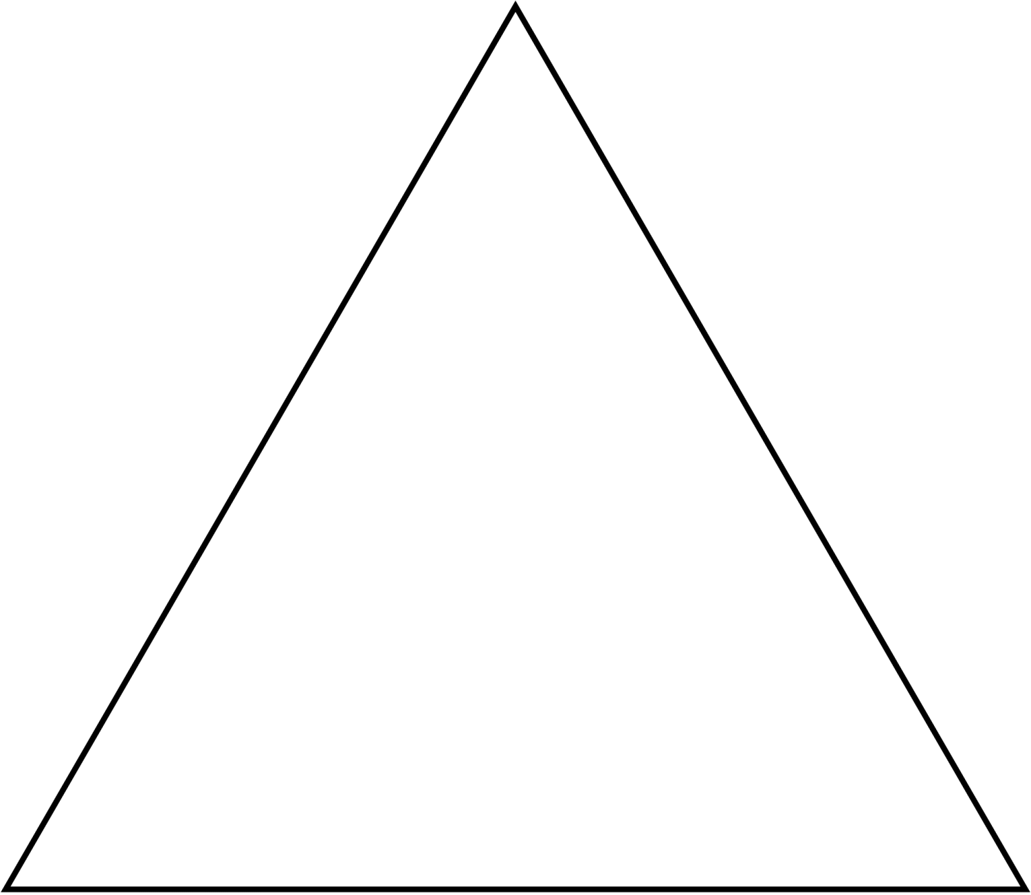 a triangle is shown in black and white
