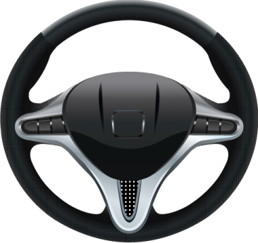 a steering wheel on a white background