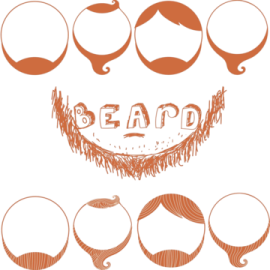 a set of mustaches with the word beard
