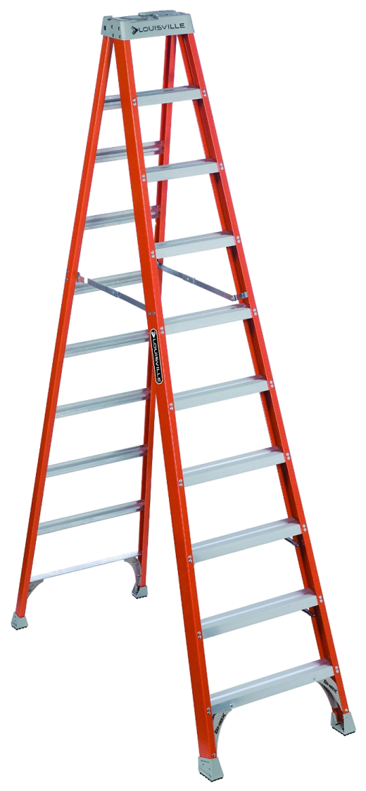 a red ladder on a white background
