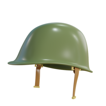 a green helmet on a white background