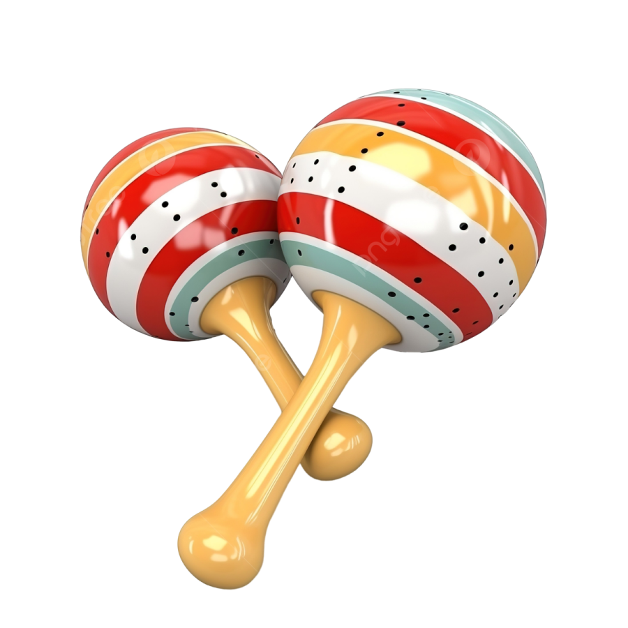 two colorful percussions on a white background