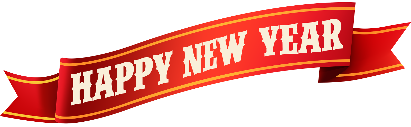 a red ribbon with the words happy new year