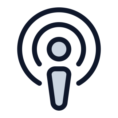 a microphone icon on a white background