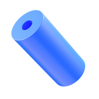 a blue cylinder on a white background
