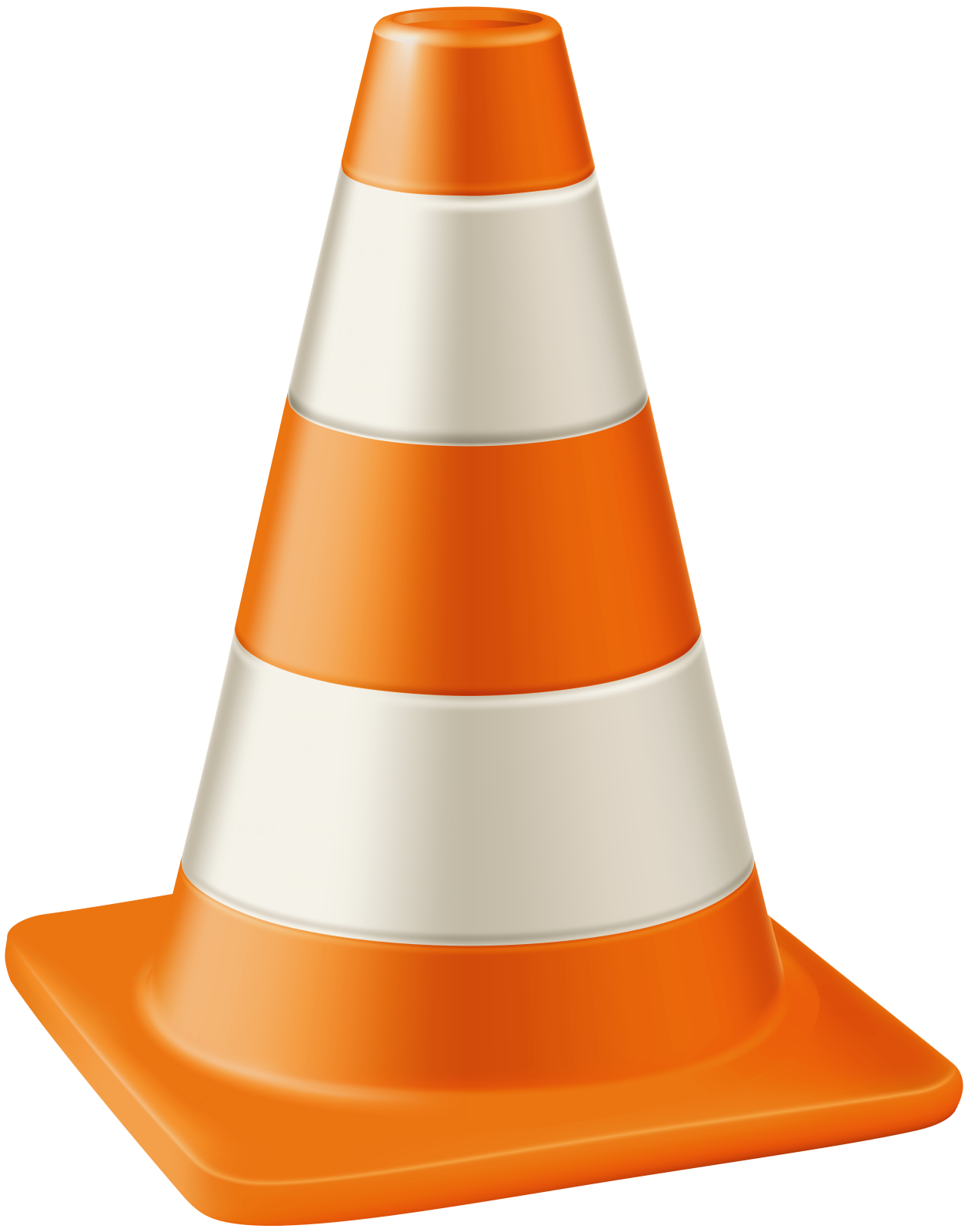 an orange and white traffic cone