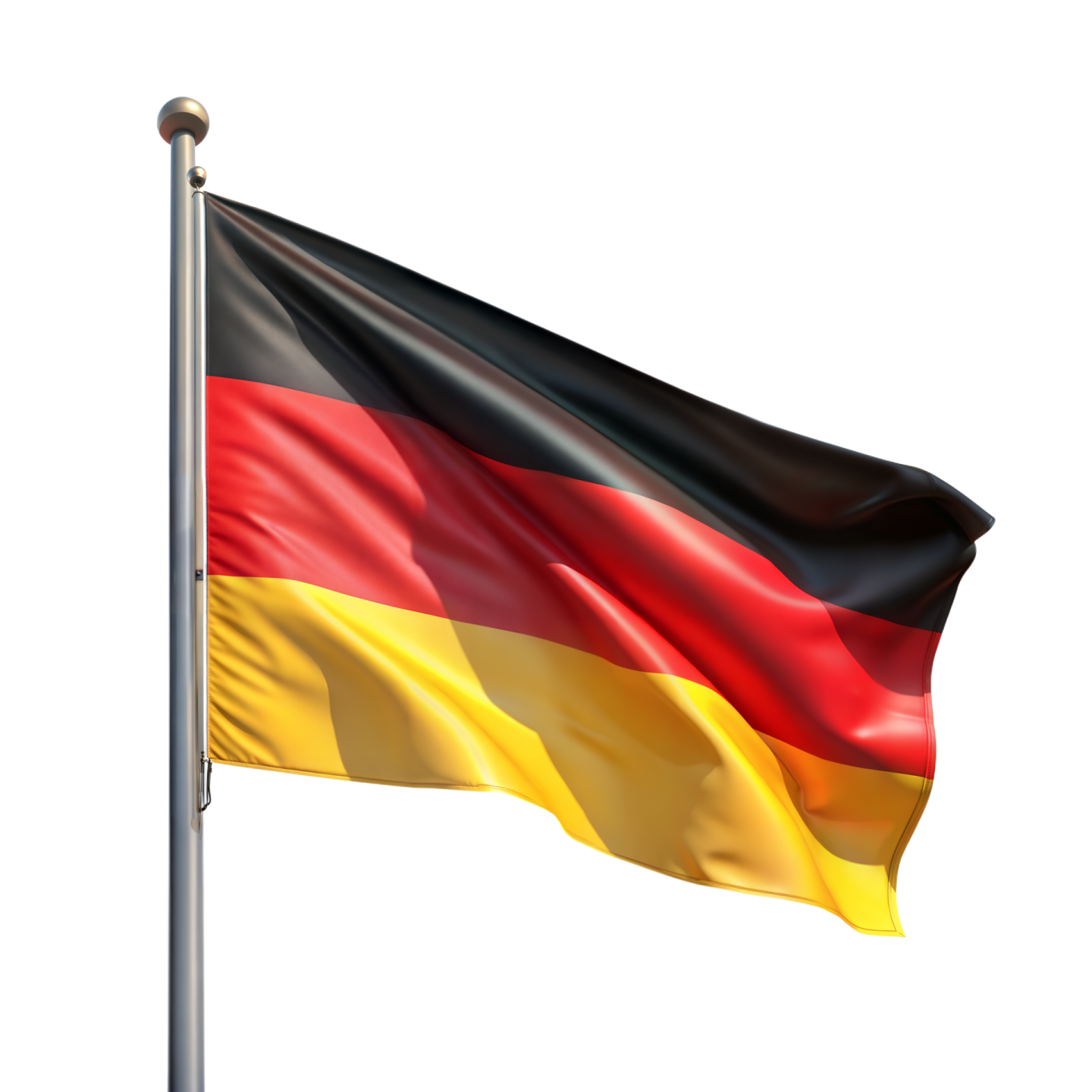 a german flag flying in the wind