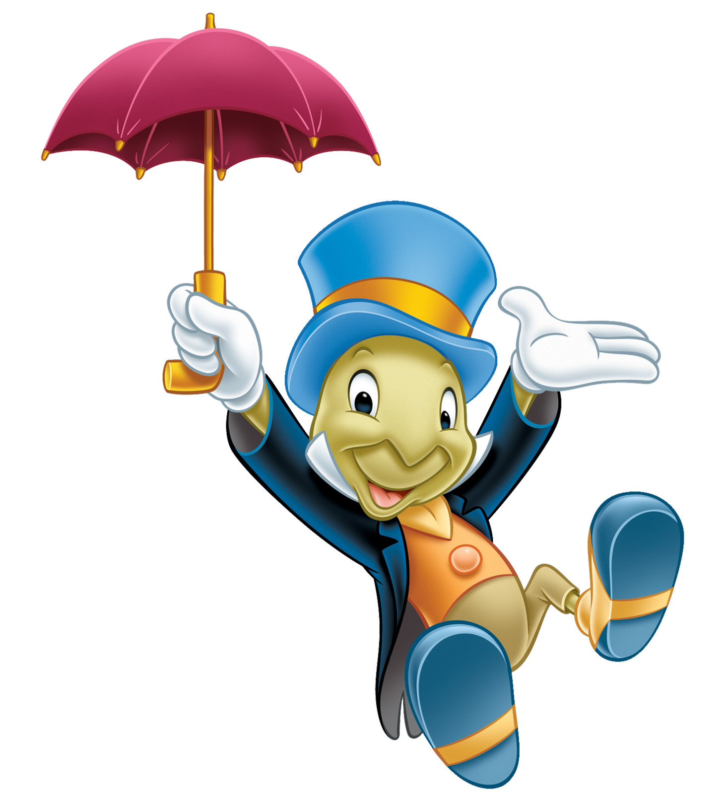 a cartoon character holding an umbrella and running