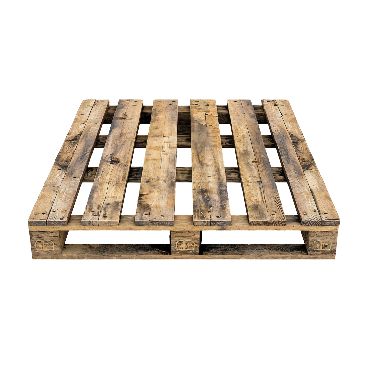 a wooden palle on a white background