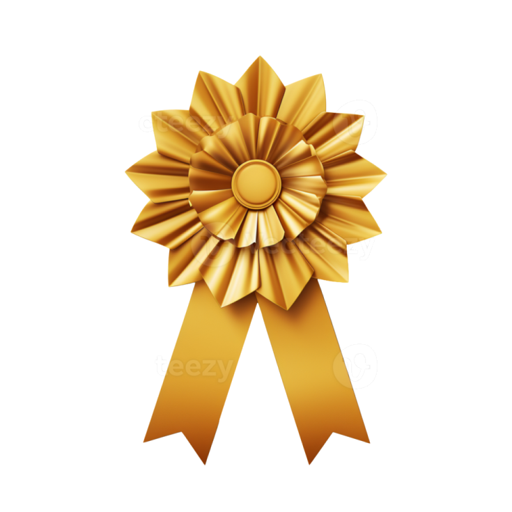 a gold ribbon on a white background