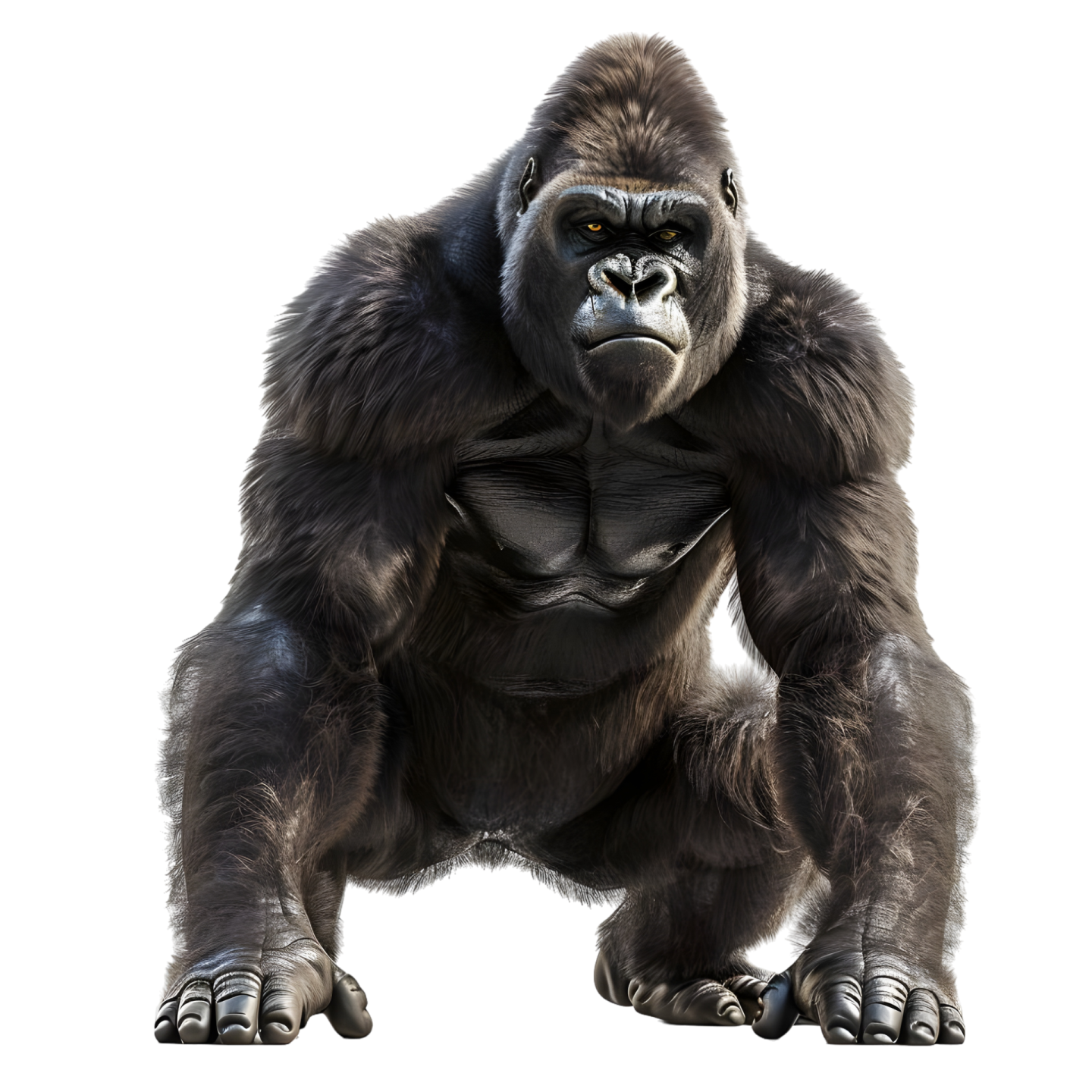 an image of a gorilla standing on its hind