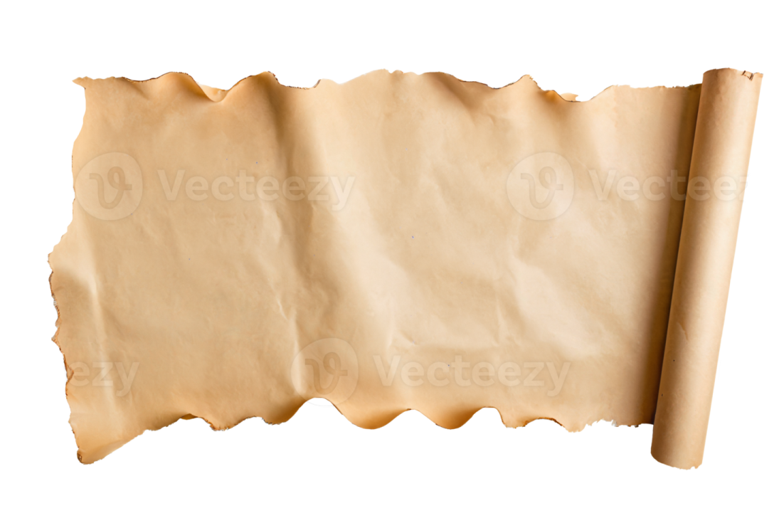 a piece of parchment paper on a white background