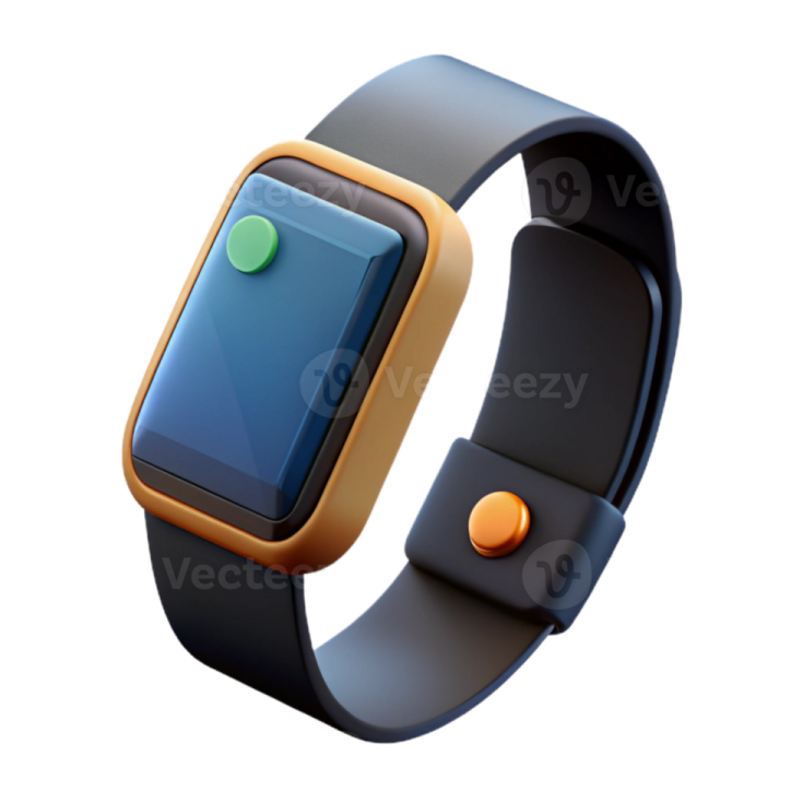 an apple watch with a yellow button on it