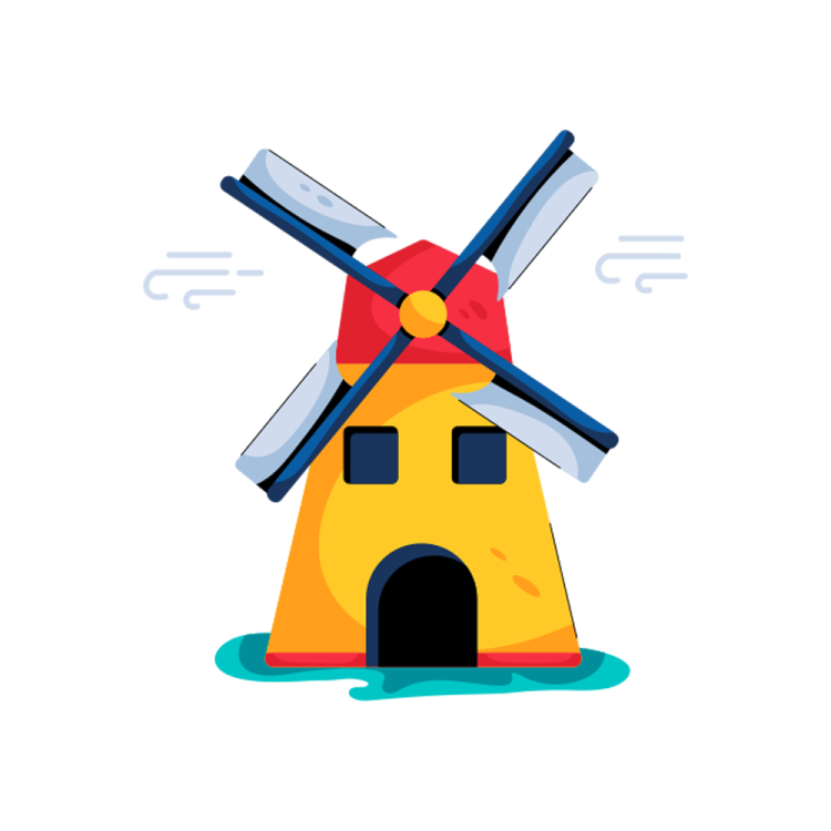 a windmill that is floating in the water