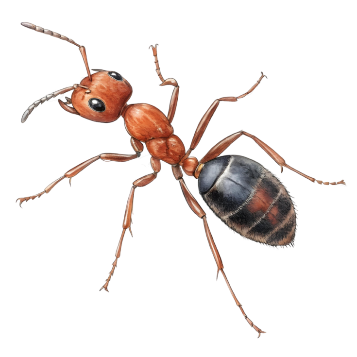 An illustration of a large ant beetle