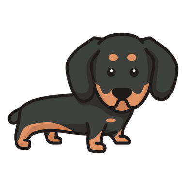 a black and tan dog with brown eyes