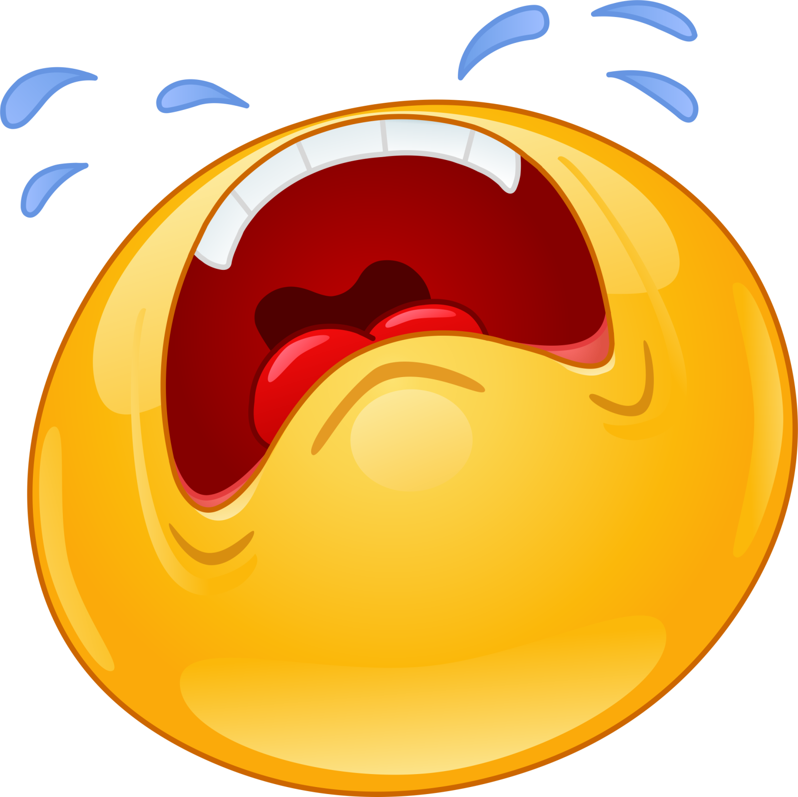a yellow smiley face with an open mouth