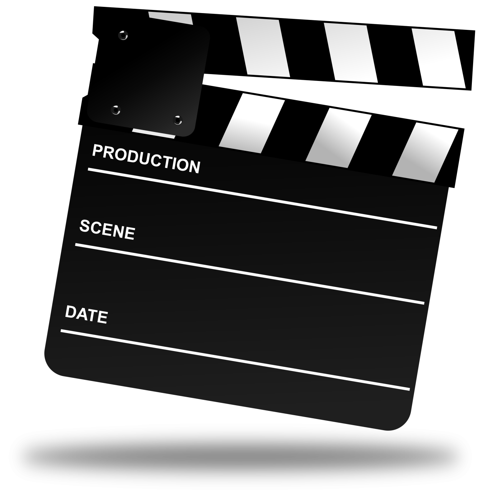 a movie clap with the word production on it