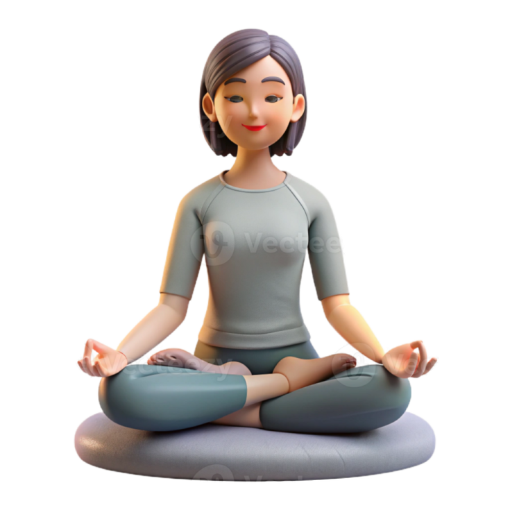 a woman sitting in the lotus position