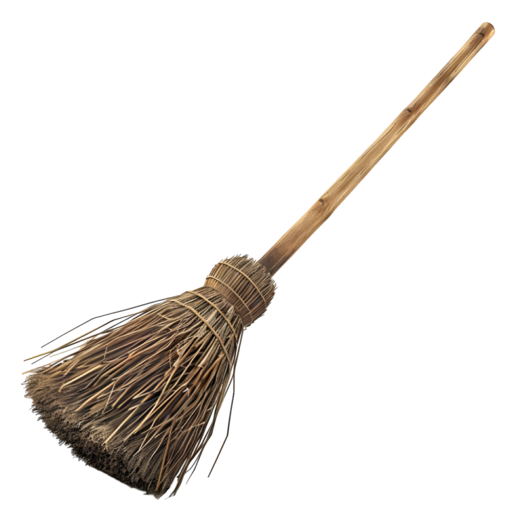 a broom on a white background
