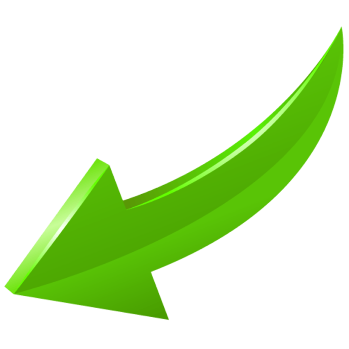 a green arrow pointing up