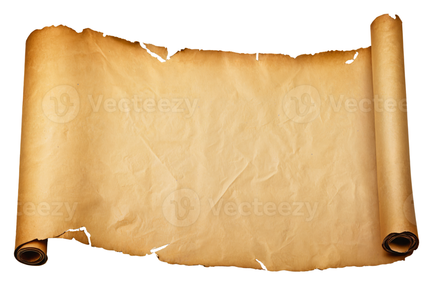 a piece of parchment paper on a white background