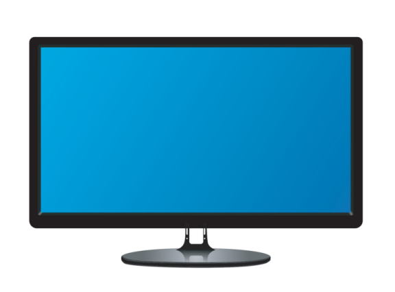 a computer monitor on a white background