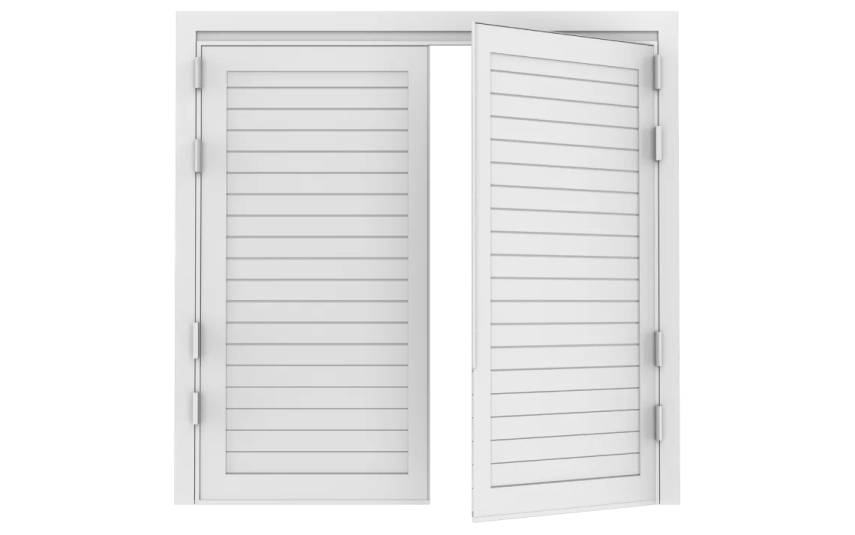 an open white door on a white background