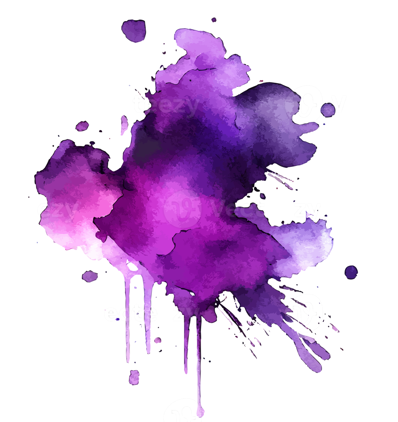 a purple watercolor stain on a white background