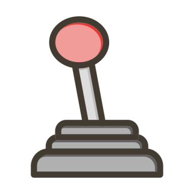 a red button on a white background